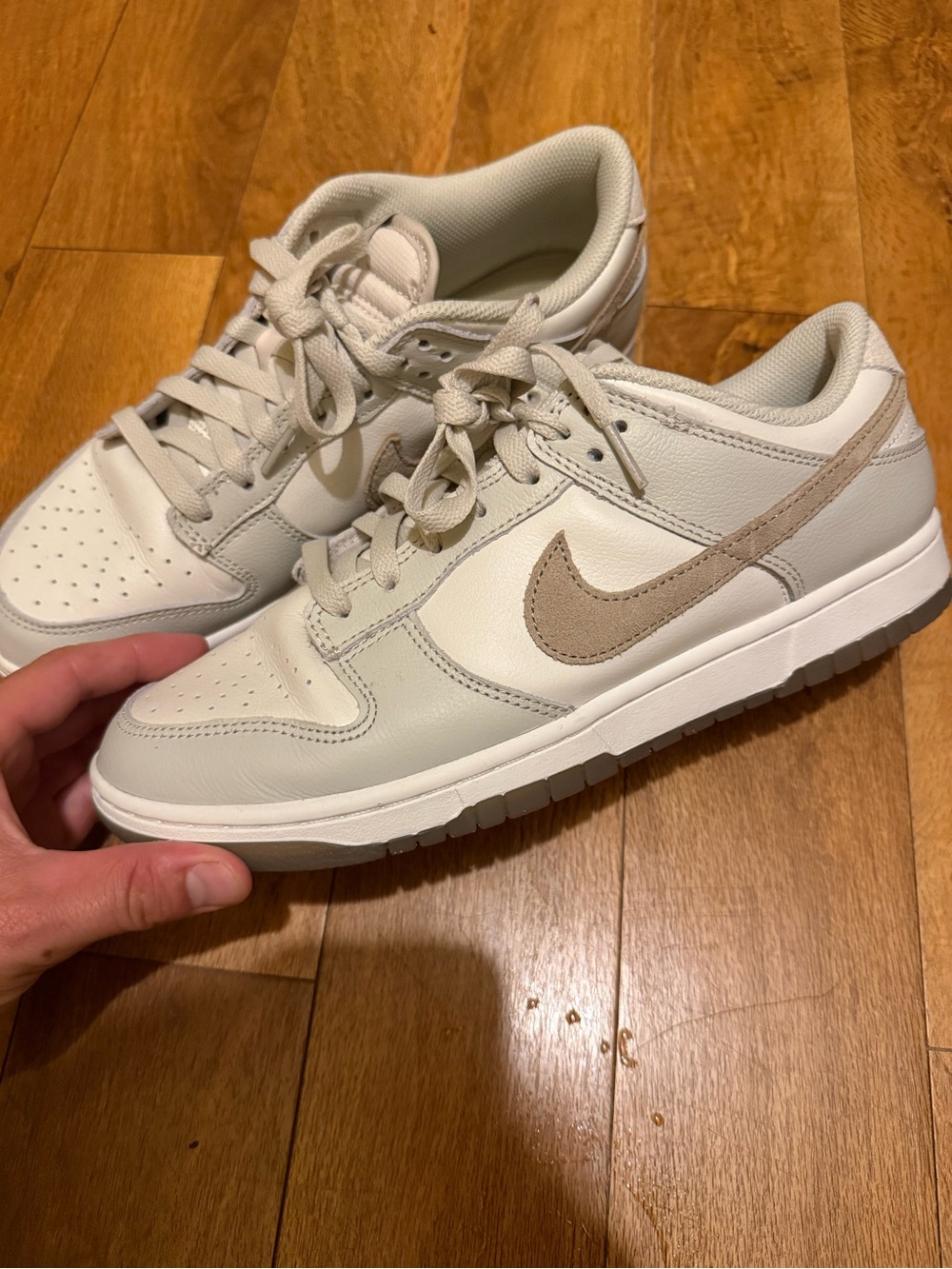 Nike Dunk Low in Cream & Taupe Swoosh